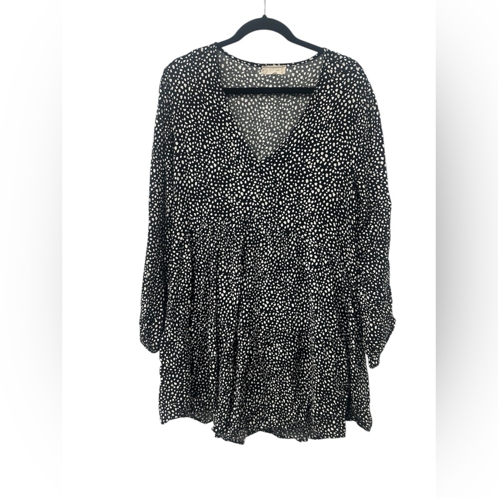 Altar’d State Black & White Dot Long Sleeve Dress